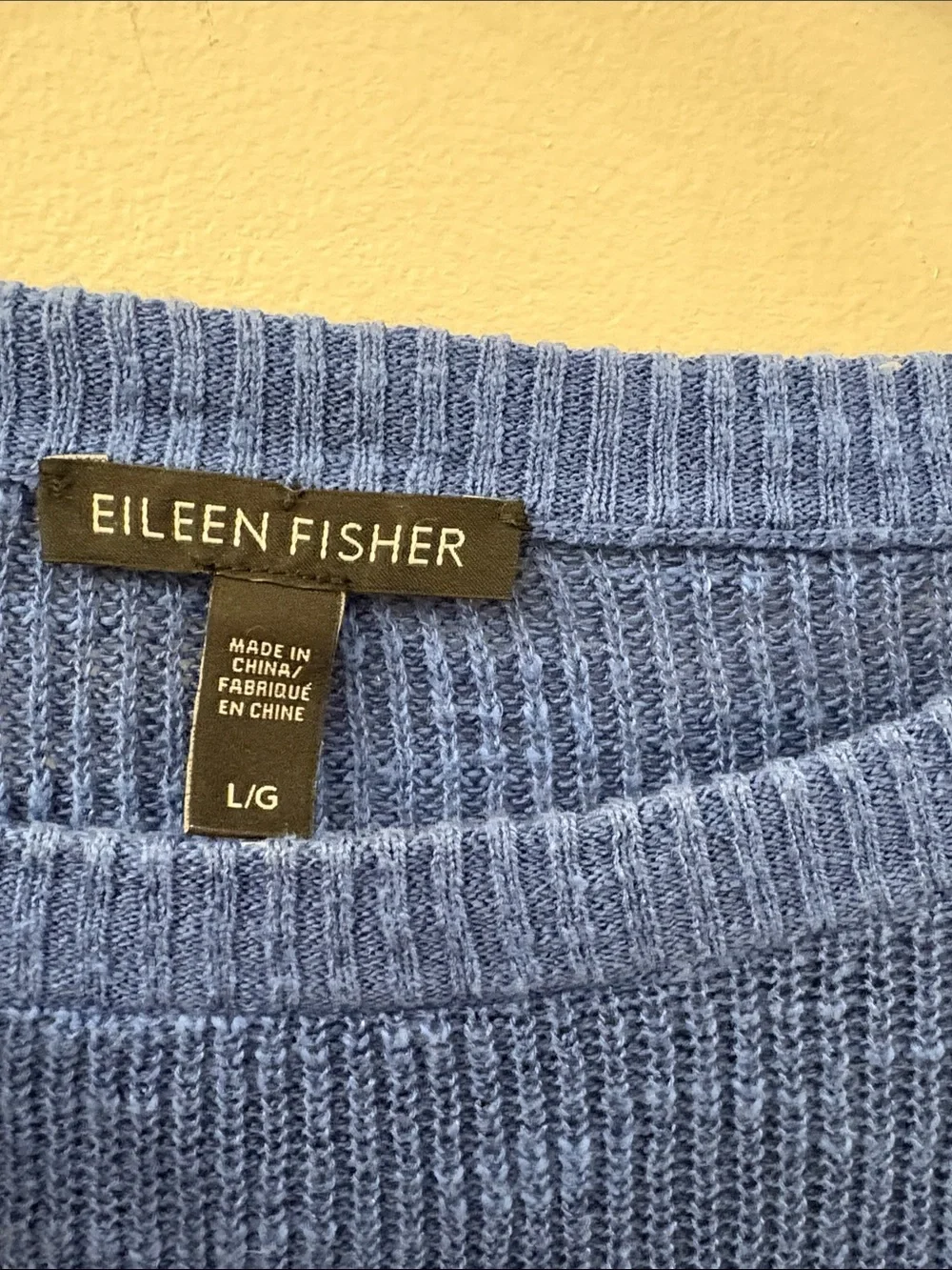 Eileen Fisher Cobalt Blue Knit Pullover - women’s large - organic cotton-linen